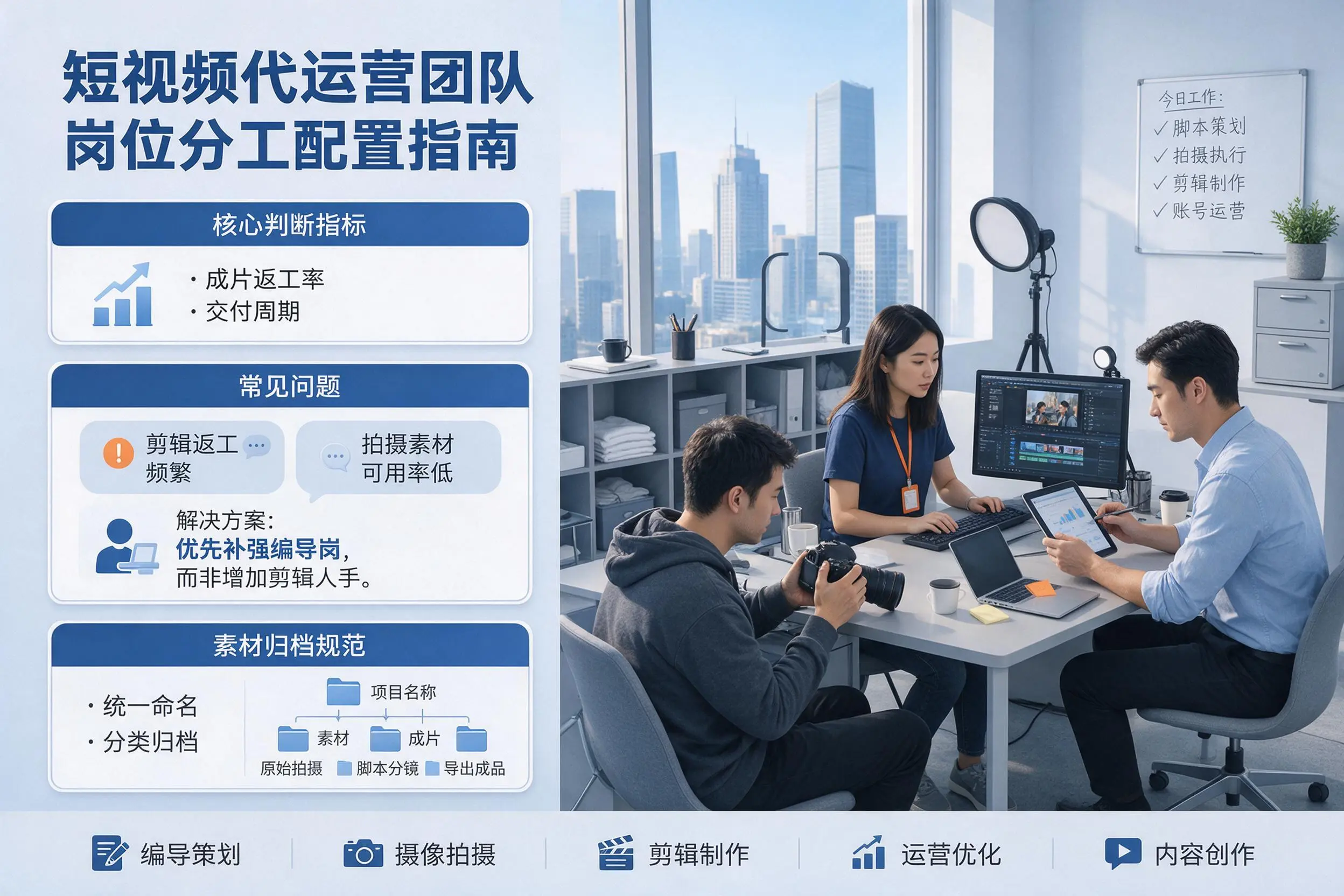 短视频代运营团队如何配置？三亚企业岗位分工科普说明