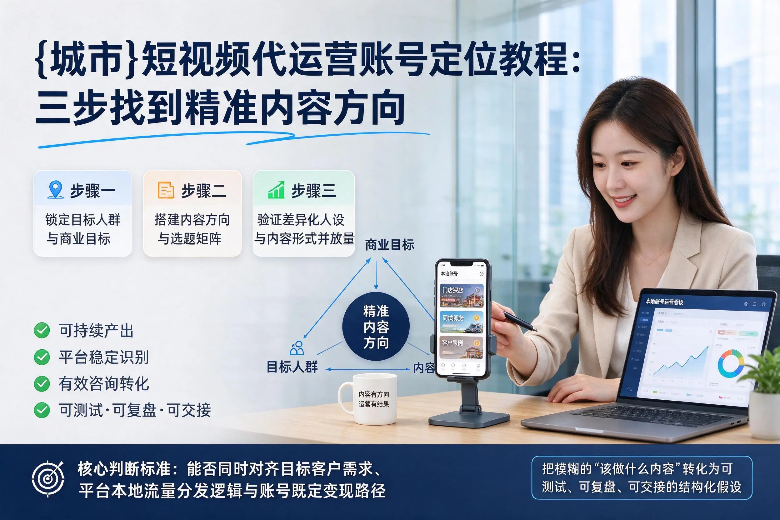 三亚短视频代运营账号定位教程：三步找到精准内容方向