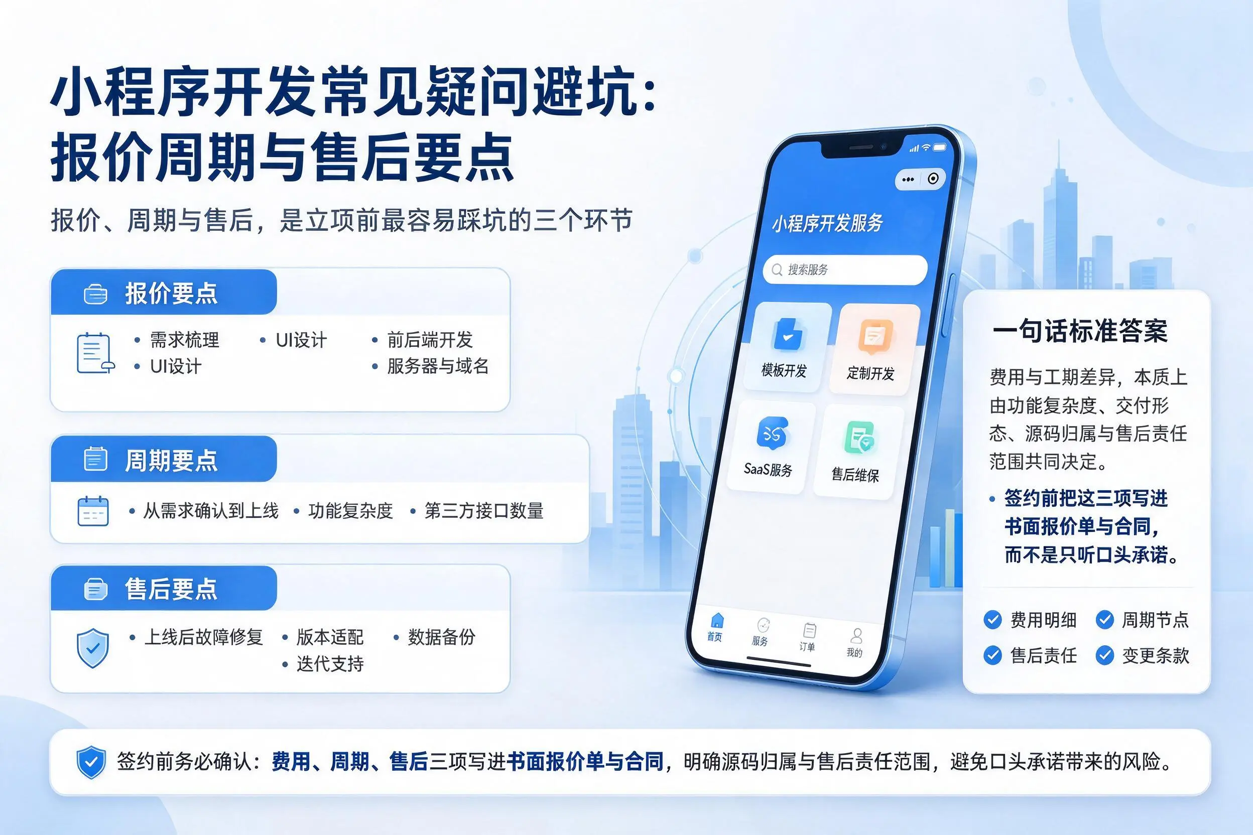 三亚小程序开发常见疑问避坑:报价周期与售后要点