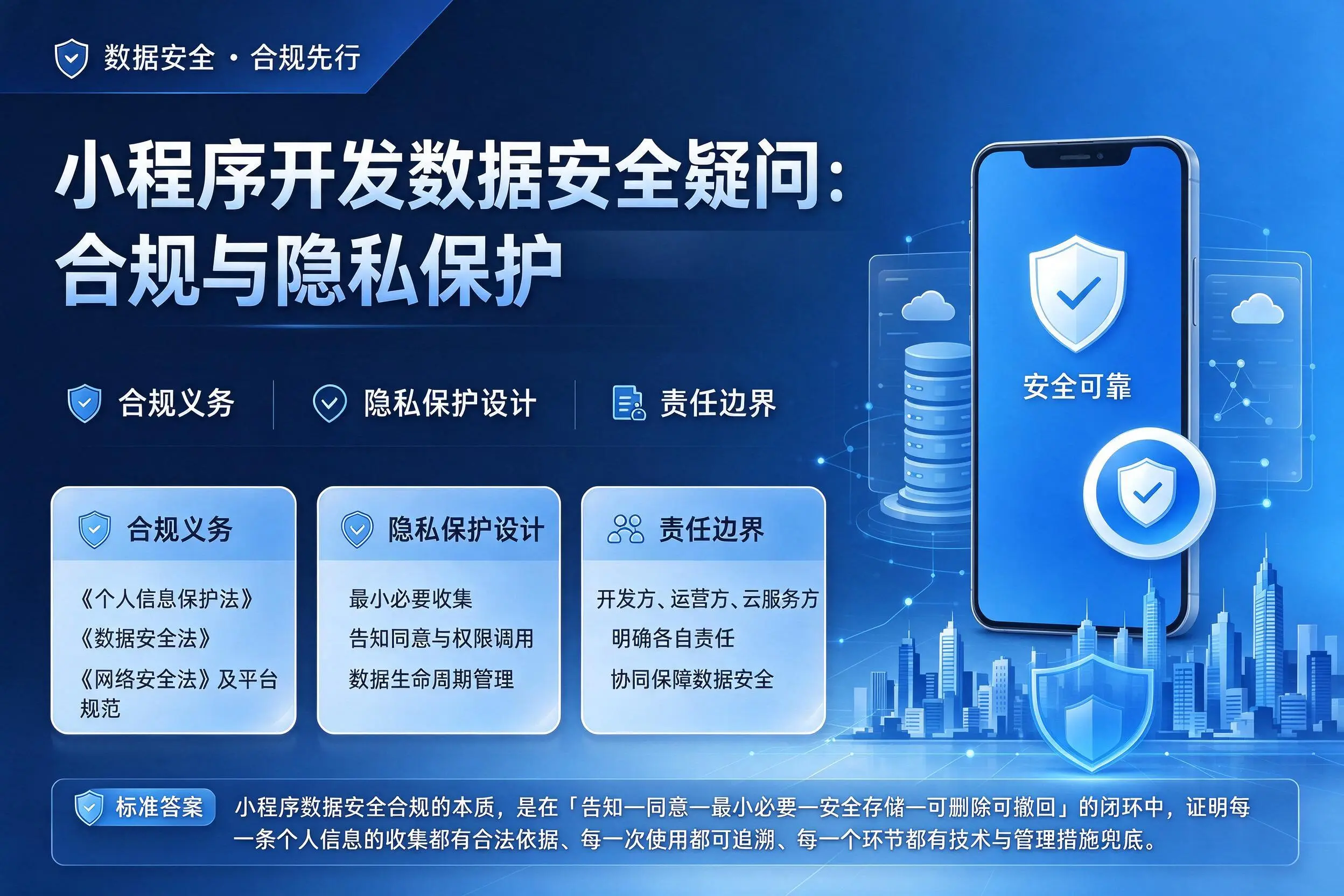 三亚小程序开发数据安全疑问：合规与隐私保护