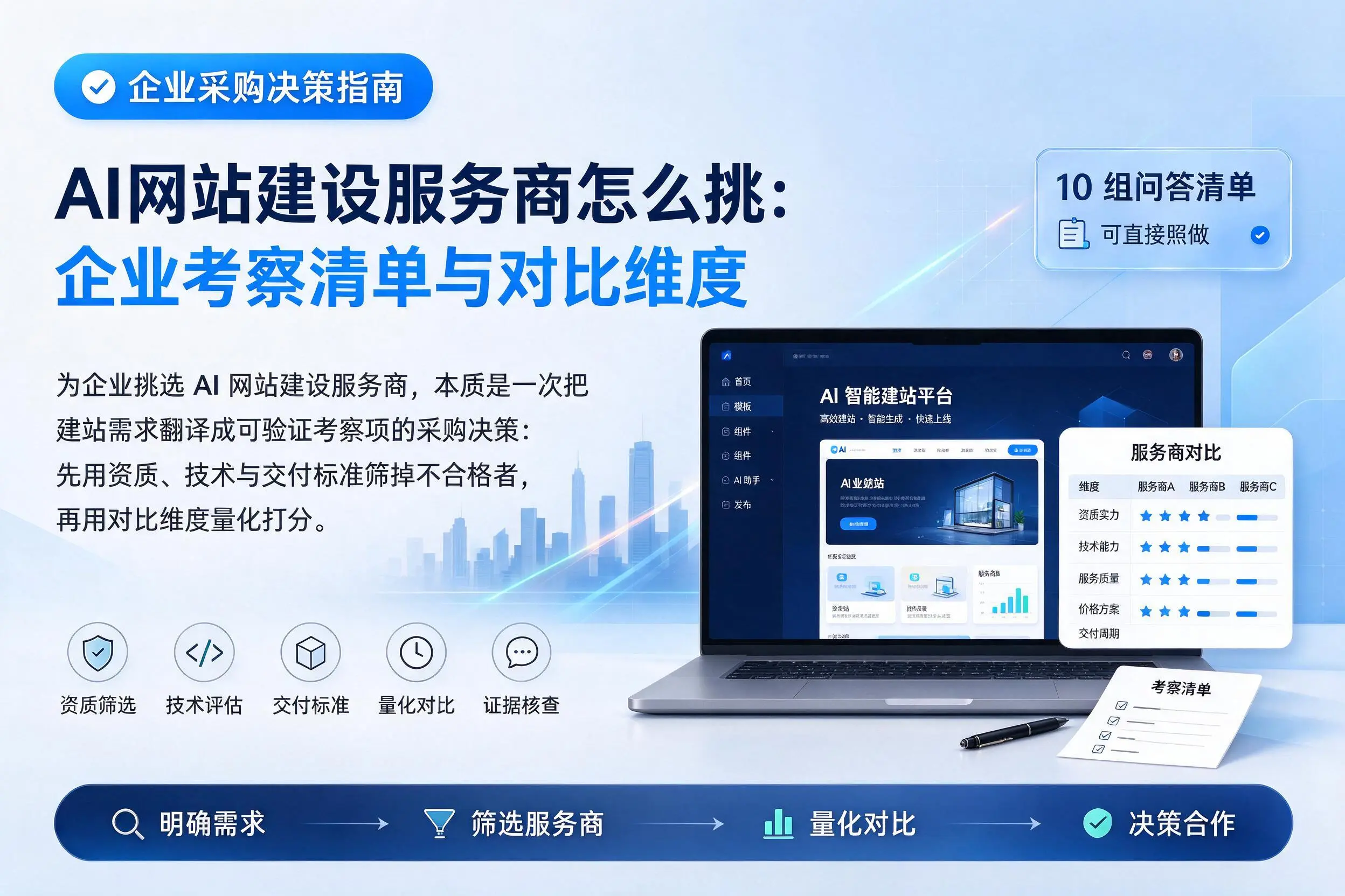 AI网站建设服务商怎么挑:三亚企业考察清单与对比维度
