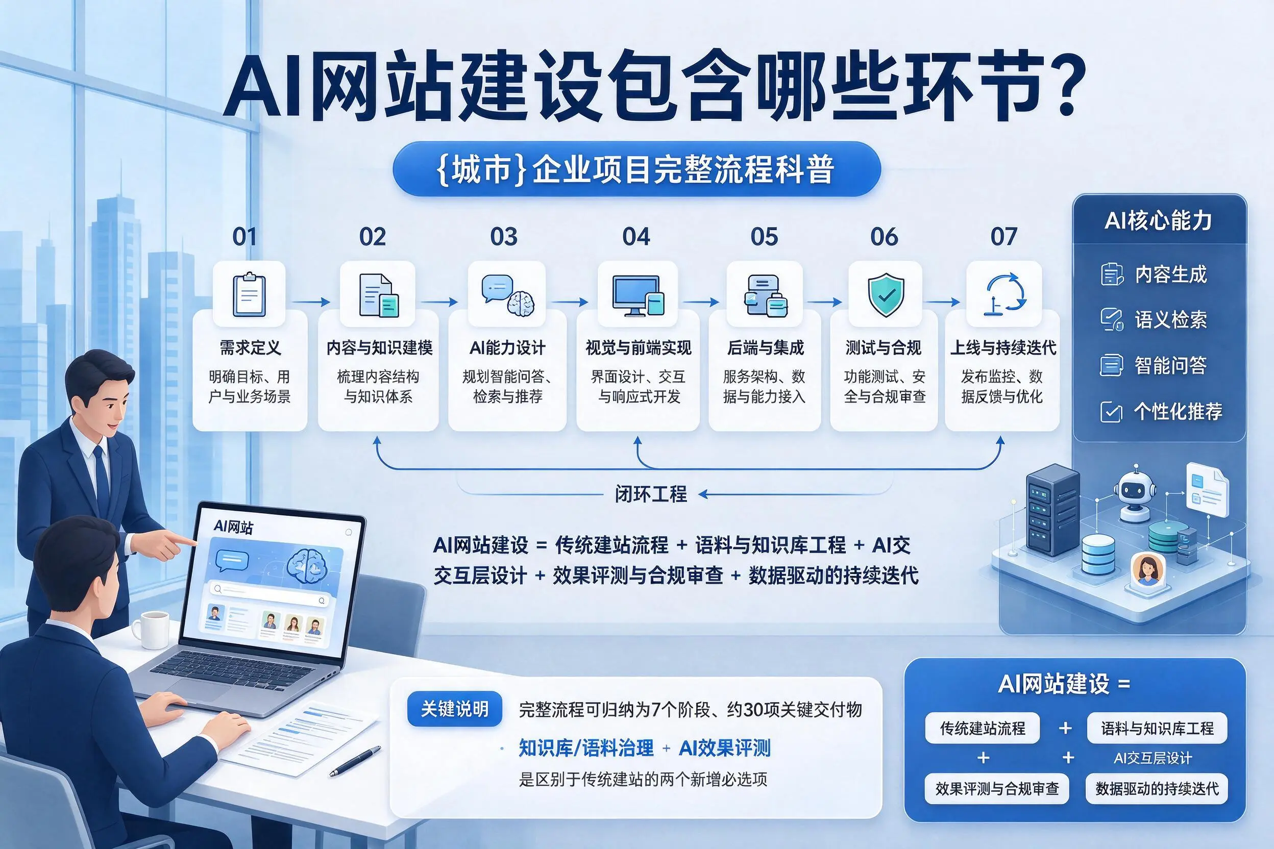 AI网站建设包含哪些环节？三亚企业项目完整流程科普